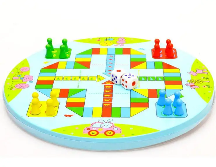 

The new high-grade wood, environmentally friendly water-based paint wooden circular checkers and chess flight chess combo