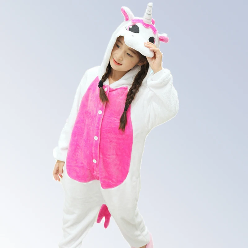 

New Pijamas kids winter animal cartoon unicorn onesie unicorn costume child boys girls pyjama christmas kids pajama sets 4-12 Y