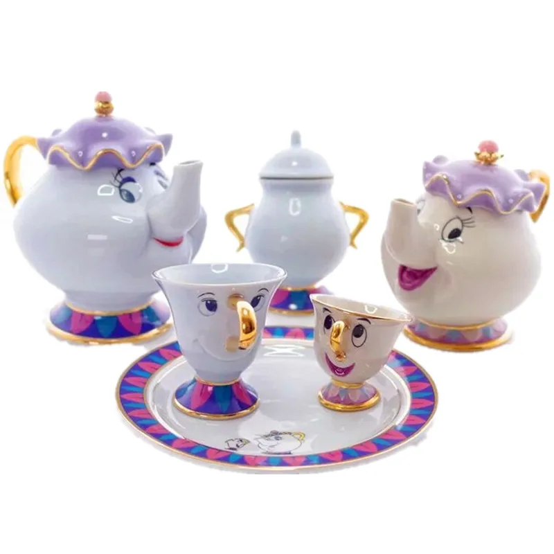 La Bella Y La Bestia Juego De Té Cerámica Taza Tetera de la señora Potts Chip Regalo Creativo