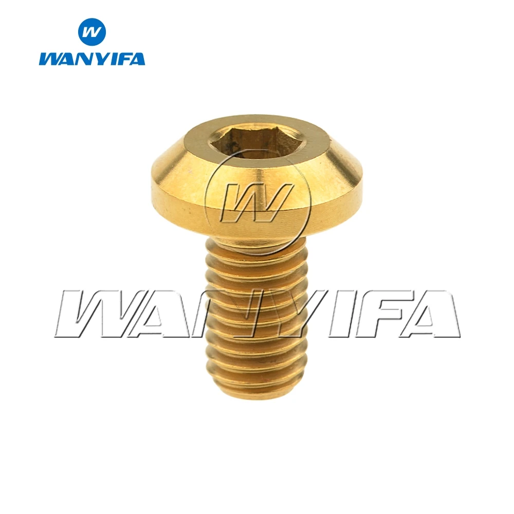 M6x12mm Golden M6 x 12 15 20 25 30 35 мм шестигранный ключ коническая головка Винт С Титановым болтом для велосипеда мотоцикла дисковый тормоз - Цвет: M6x12mm Golden