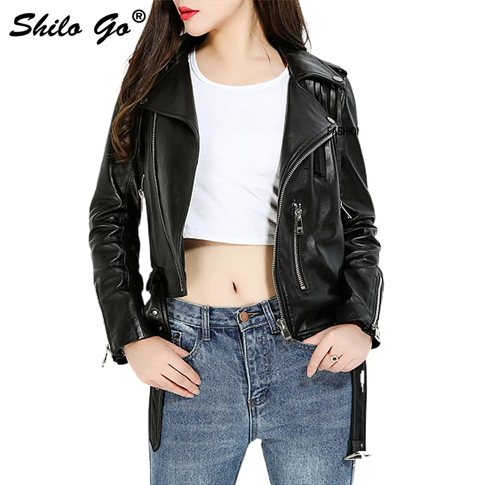 Mode Manteau En Jupe Veste Automne Femmes Aller Manches Longues Moto Mouton De Fermeture Véritable Revers Gland Éclair Cuir Shilo Peau gfqx0Uq