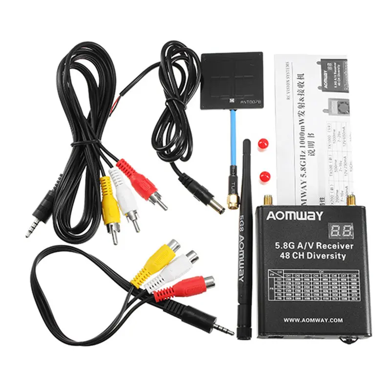 Aomway RX006 DVR видеорегистратор 5,8G 48CH разнообразие Raceband A/V приемник для RC Мультикоптер антенный передатчик часть
