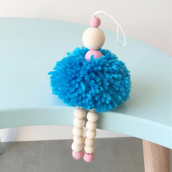 Классическое украшение для балетной девочки, деревянные бусины, украшение для танцовщицы, декор для детской комнаты, сумка, висячие украшения, реквизит для фотосессии - Цвет: Blue