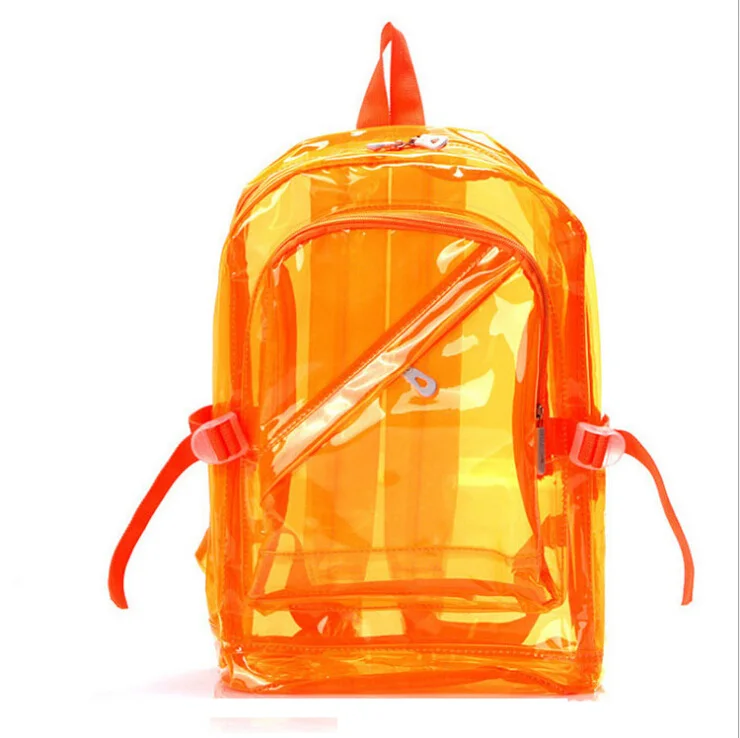 

New 2016 Neon Transparent Backpacks For Teenage Girls Korean Fashion Woman Backpack Beach Cute Children School Bags Waterproof