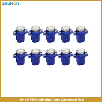 

10pcs T5 B8.3D 5050 Blue LED Car Bulb Interior Lighting Speedo Dashboard Warning Indicator Map Light Instrument Light