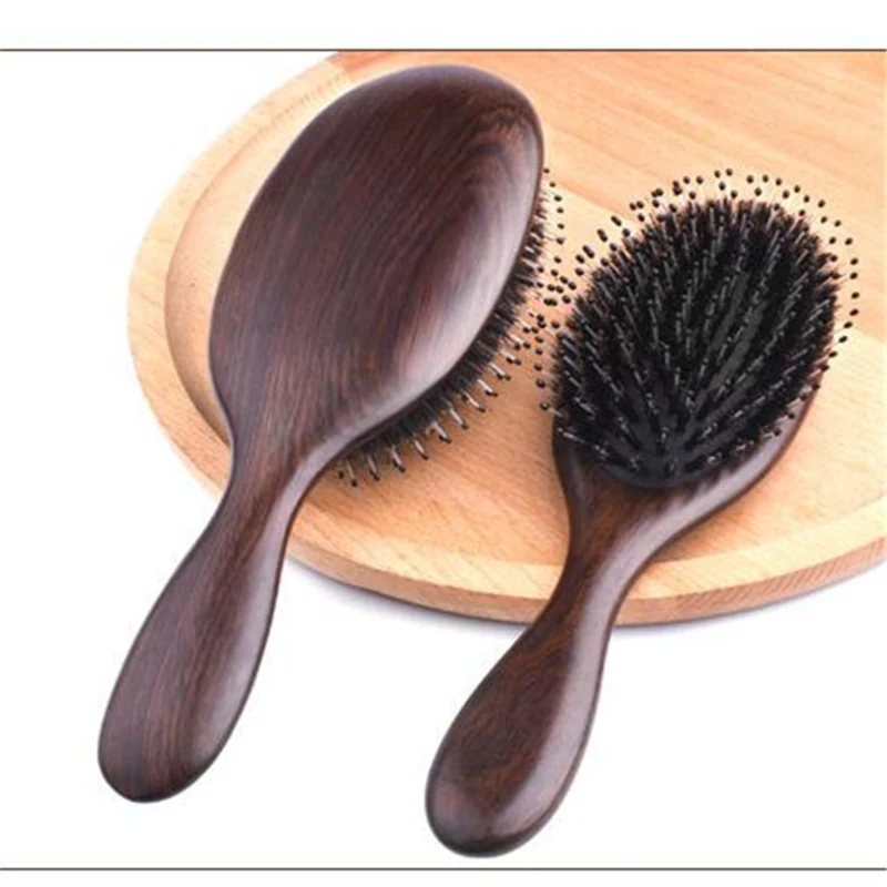Massagem de Madeira Cerdas de Javali Pente de Madeira Escova de Cabelo Lidar com Brosse Cuidados com o Cabelo Frete Grátis Pente Natural Selvagem Sândalo mc 6 Beleza e saúde