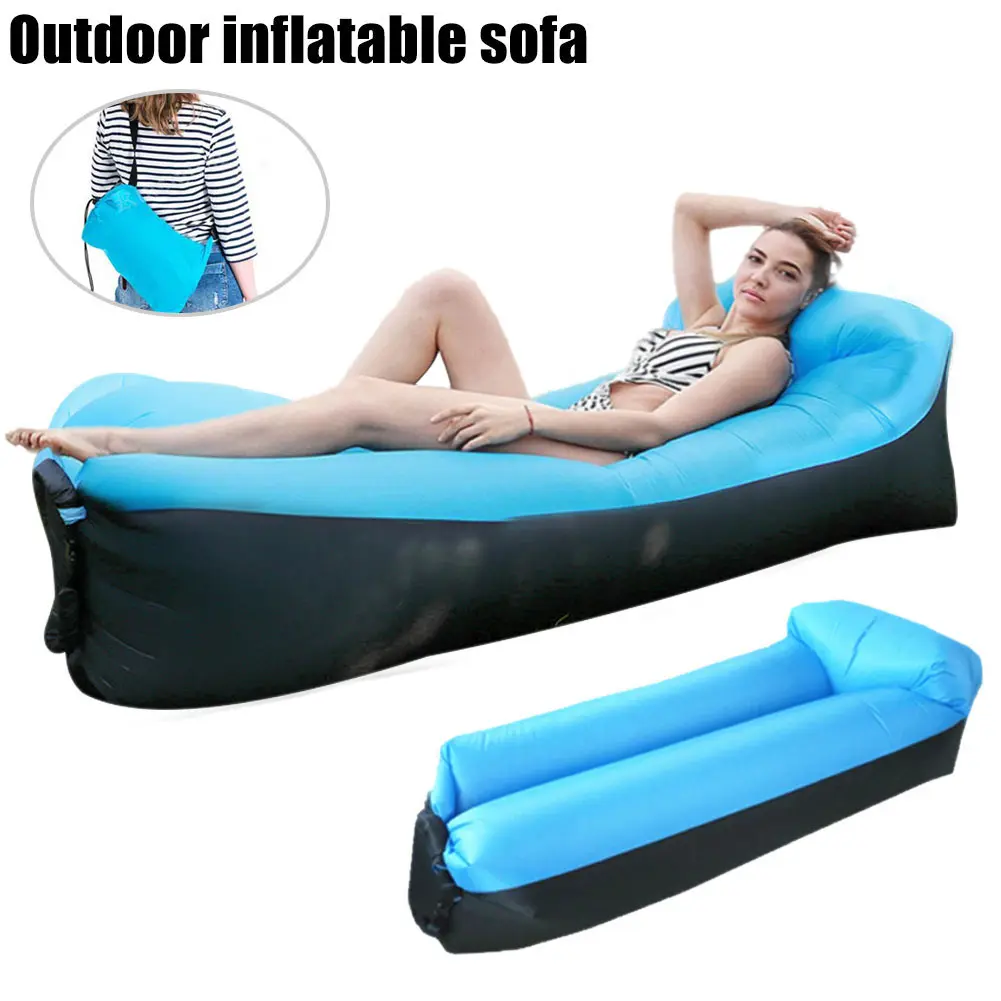 

Inflatable Lounger Air Sofa Couch Hangout with Portable Carry Bag for Travelling Camping Pool Beach KH889