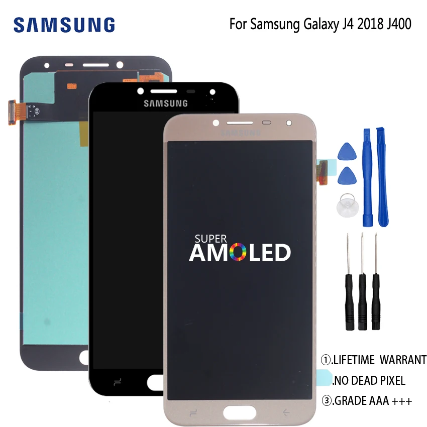 Оригинальный AMOLED ЖК дисплей для Samsung Galaxy J4 2018 экран сенсорный дигитайзер Запасные