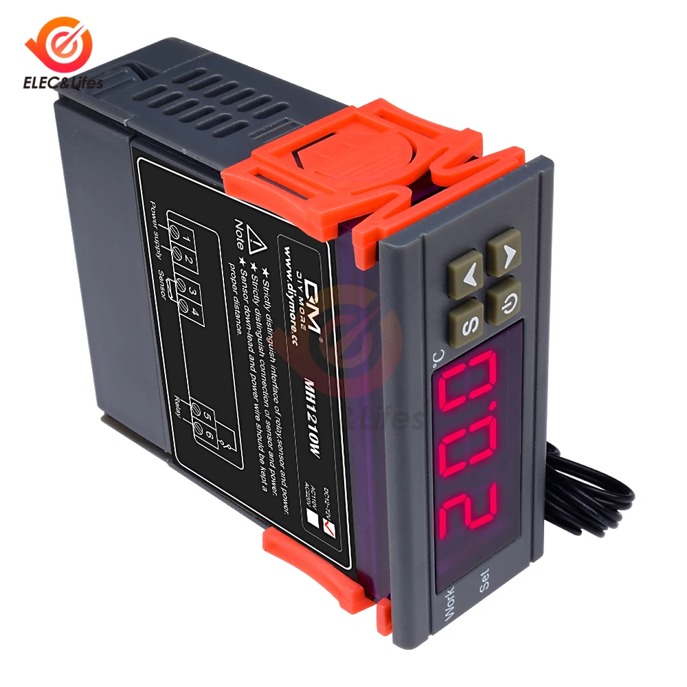 AC 90~ 250 V/DC 9-72V MH1210W цифровой регулятор температуры 220V 10A регулятор термостата Регулируемый переключатель контроля температуры