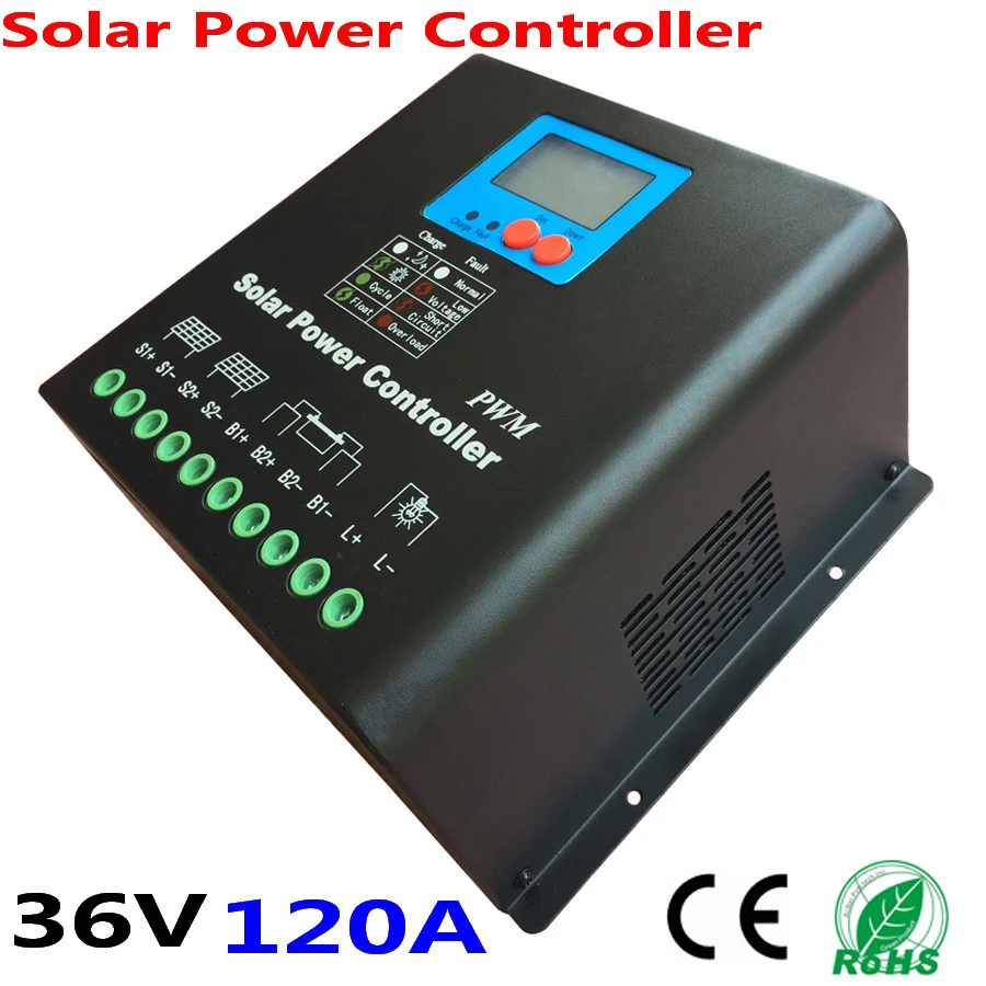 36V PV солнечная панель зарядное устройство ЖК-дисплей 120A Контроллер заряда на