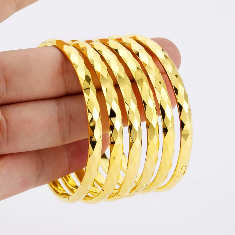 Браслет для женщин и мужчин 6 мм корейский золотой золотой|design gold bangles|gold banglegold