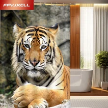 The King of Jungle Tiger Printing Polyester Shower Curtain Waterproof Mildew Home Bathroom Curtain Custom Made novelty 3d end of the world digital printing shower curtain for bathroom