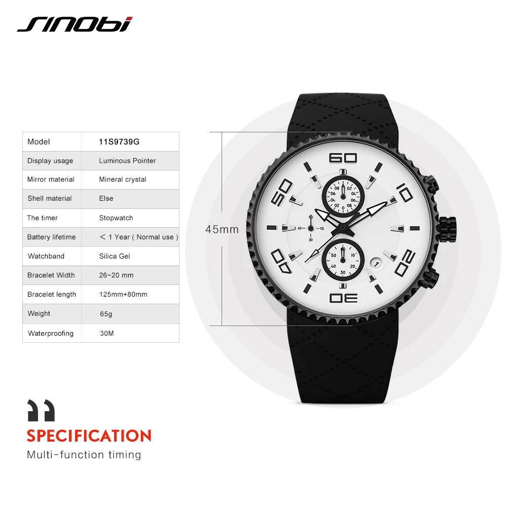 Relogio Masculino SINOBI Men Quartz Wrist watches Military Army Navy Sport Watches Waterproof Chron