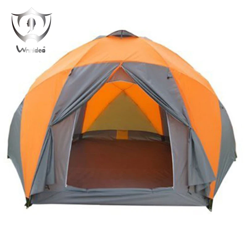 

Wnnideo 10 Person Large Hexagonal Dome Yurt Tent 3 Doors Double-Wall Family Camping Tent