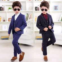 Boys Blazer 3pcs(Jacket+Vest+Pants)Wedding Suits For Boy Formal Suit Boys Wedding Suit Kid Tuxedos Boys Suits For Weddings 3-10y 3pcs set boy gentleman suit for weddings prom party 2 10y children slim fit costumes boys tuxedos formal blazer vest pants suits