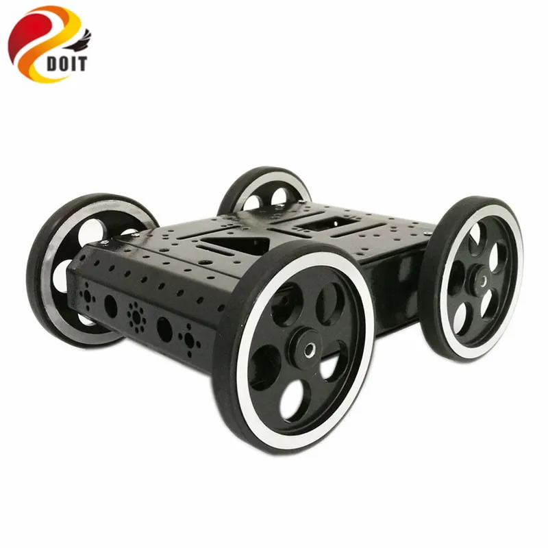 

DOIT C3 4WD Smart Robot Car with Aluminum alloy, 4pcs DC 12V Motor, 95mm Steel Wheel, High Loading Capacity DIY RC Toy