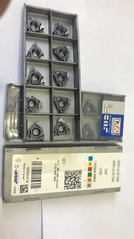 Iscar 16IRM AG60 IC908 ЧПУ 16ERM AG60 AG55 1 1,5 2 2,5 3 IC908 твердосплавные вставки для резьбы токарный станок с ЧПУ