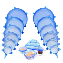 Silicone Stretch Food Lids Universal Silicone Cover Fresh Keeping Caps For Food Pot Dish Kitchen Accessories BPA Free