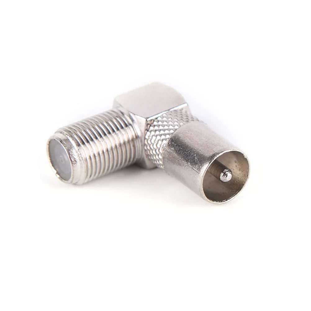 

NewRight Angled TV Aerial Cable Connector RF Coaxial F Female to TV Male Plug to Female Socket90 DegreeQuick Connector Terminal