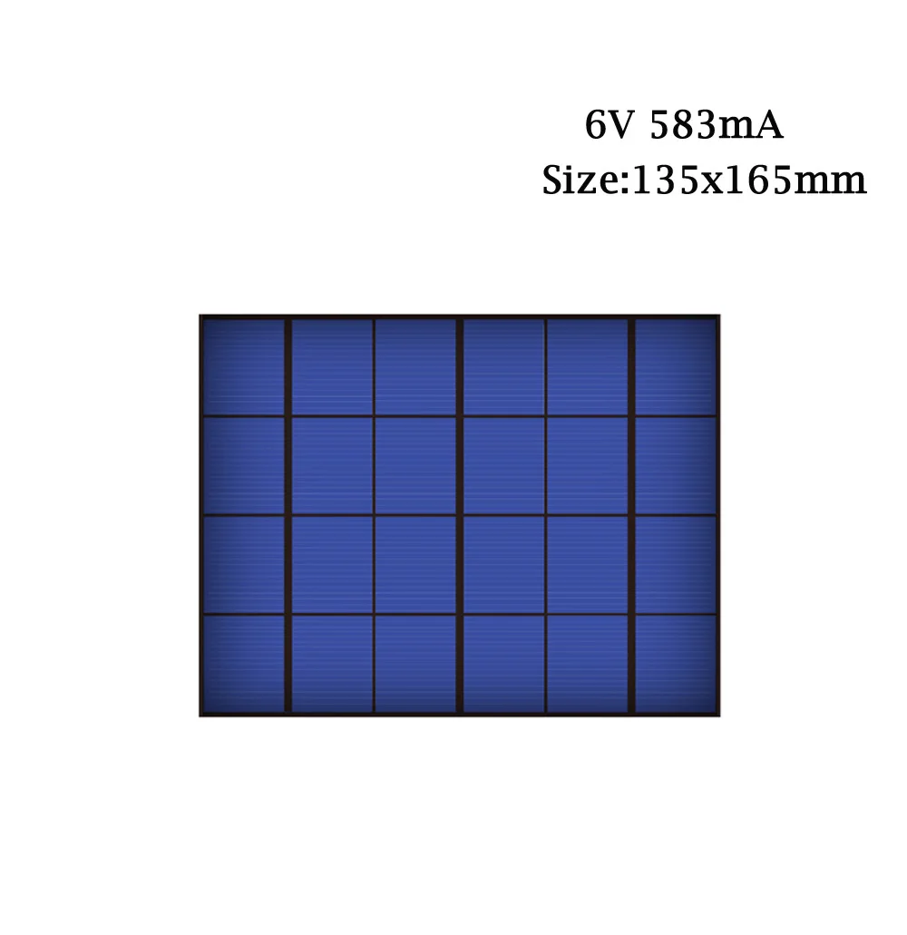 6V Панели солнечные 100mA 167mA 183mA 333mA 5000mA 583mA 750mA 1000mA 1670mA мини элемент для солнечной батареи для мобильного телефона Зарядное устройство Портативный