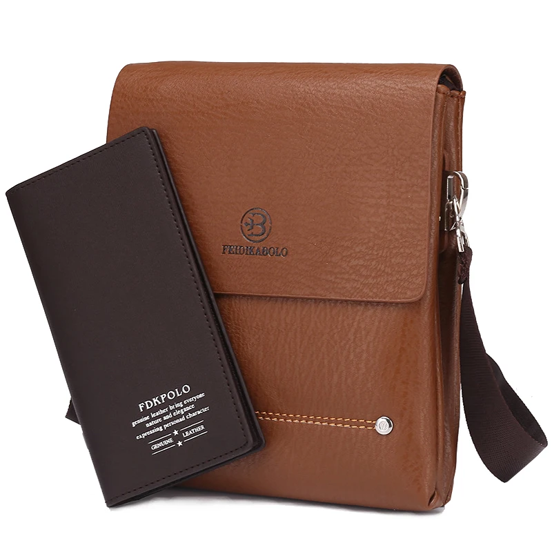 2018 New Casual Business Leather Men Bag Brand Vintage Mens Messenger Bags with Wallet Men Shoulder Bag Male Purse Crossbody Bag