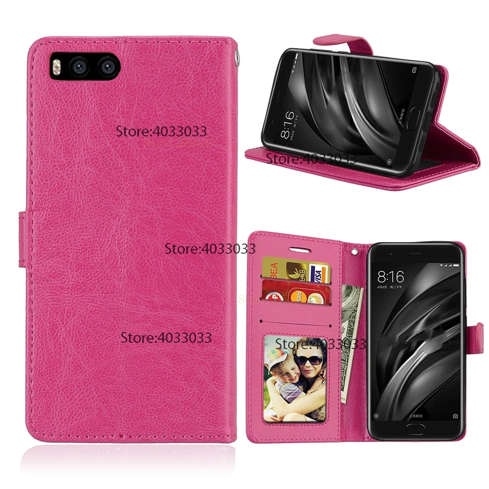 Flip Case for Xiaomi Mi 6 Mi6 6Mi Phone Leather Cover M6 M 6M Wallet Silicone Cases With Card Pocket Bag | Мобильные телефоны и