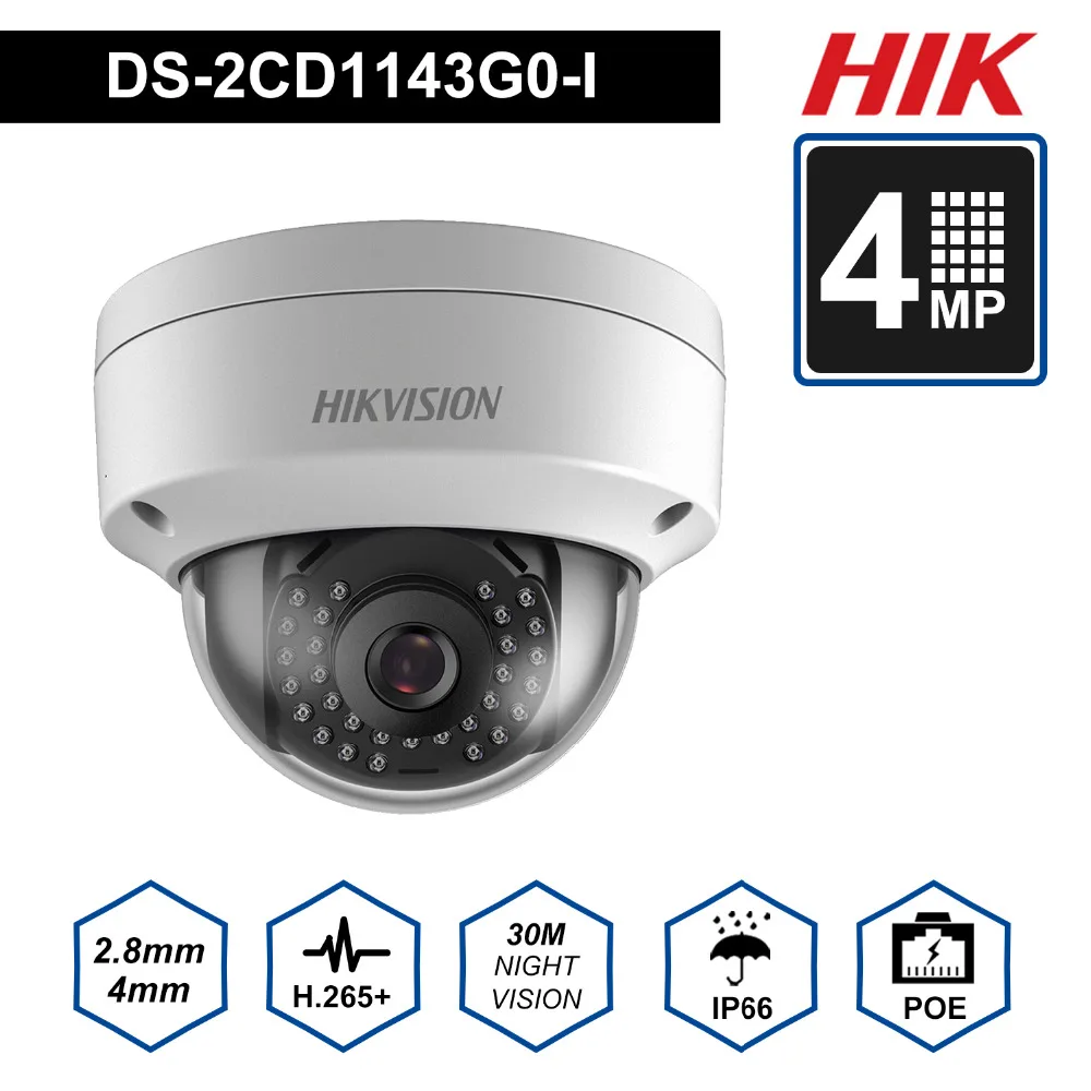 

Hik Original New Video Surveillance Camera DS-2CD1143G0-I 4MP IR Network Bullet IP Camera POE H.265+ Replace DS-2CD1141-I