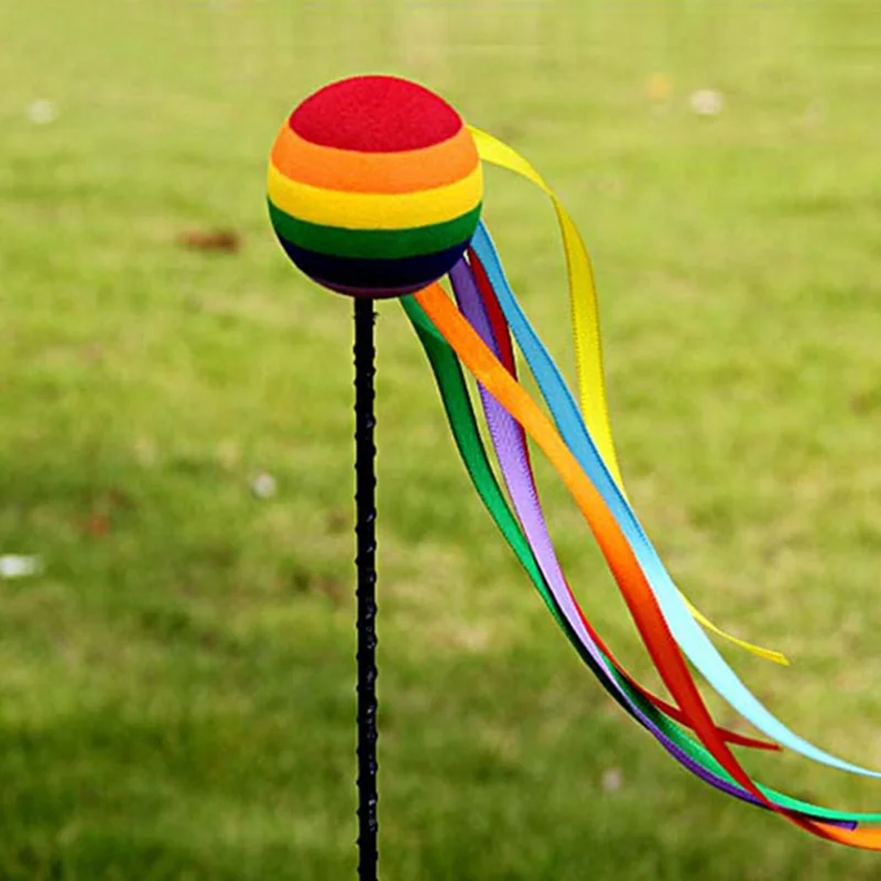 

MAYITR Rainbow Straps Ball Car Roof Antenna Topper Adorable Cartoon Doll EVA Aerial Ball Decoration Car Exterior Decoration