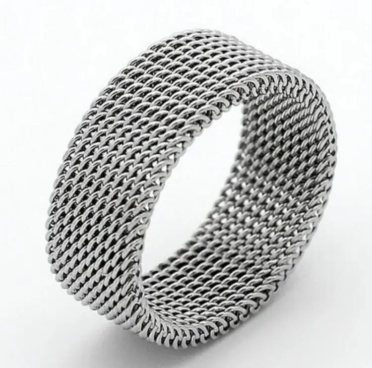 

New come Fashion Titanium Steel Ring Rose Gold Engagement Wedding mesh Rings Jewelry For Women jewelry accessories wj254