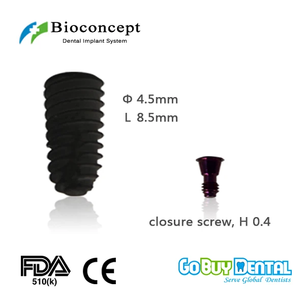 

Osstem TSIII & Hiossen ETIII Compatible BV Regular Implant D 4.5mm, S-L-A 8.5mm(313020)