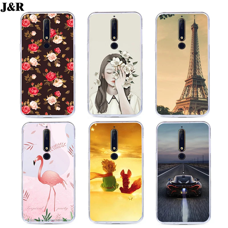 J&ampR TPU Soft Phone Case For 6 2018 6.1 TA-1068 TA-1050 TA-1043 TA-1045 Cover Nokia 6.1Plus X6 TA-1099 Silicone Cases Pattern |