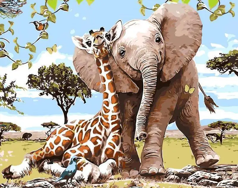

8911 Happy Safari Animals - DIY Paint By Numbers