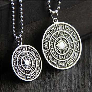 

Silver Wholesale Wholesale S925 Sterling Silver Thai Silver Jiugong Gossip BrPendant Male Female Couple Necklace Tag