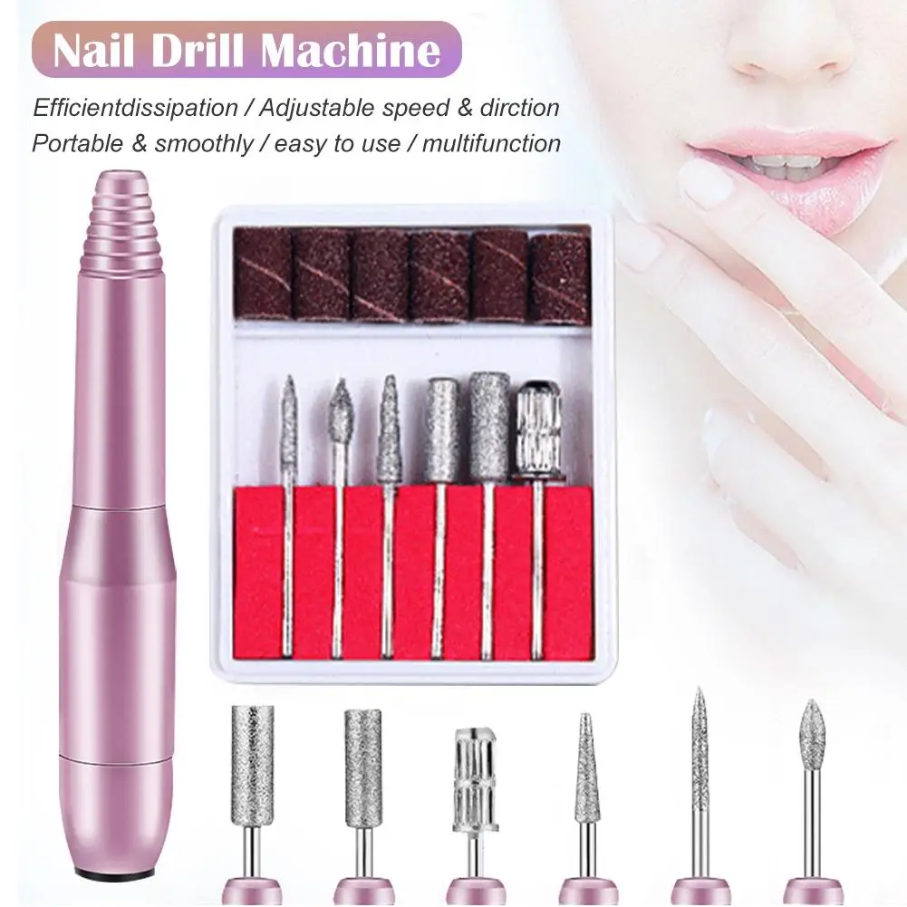 Electric Nail Drill Bit Portable Nail Drill Machine Pen Nail File Manicure Pedicure Kit Grinder For Nail Polishing