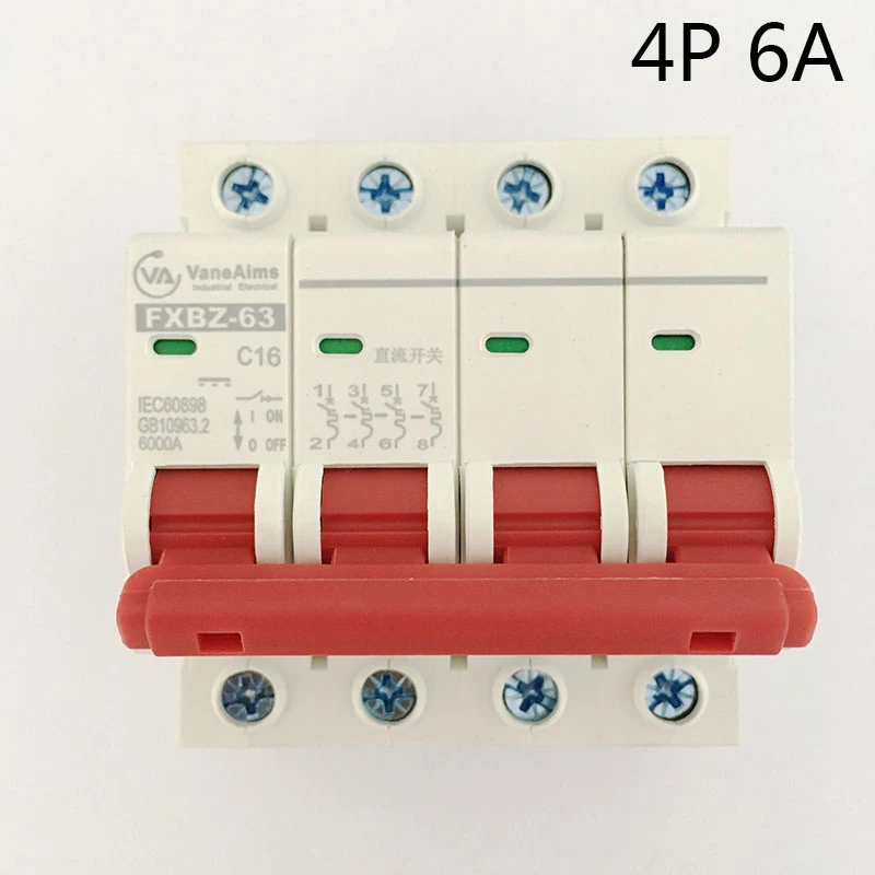 все цены на FXBZ-63 4P 6A DC 500V Circuit breaker MCB 4 Poles C63 онлайн