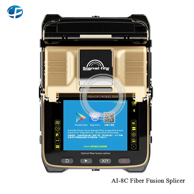 

Free shipping Hot AI-8C Optical Fiber Fusion Splicer FTTH Automatic SM MM Signal Fire ai8 Fiber Cable Welding Splicing machine
