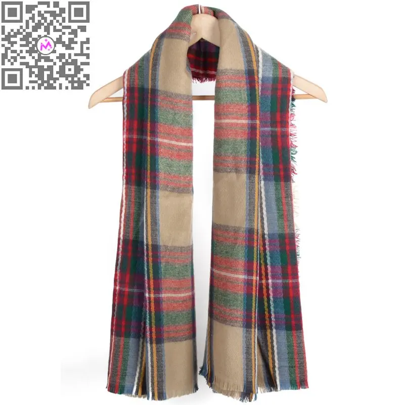 Winter Warm font b Tartan b font Plaid Scarf European Style New Design Vintage Unisex Acrylic