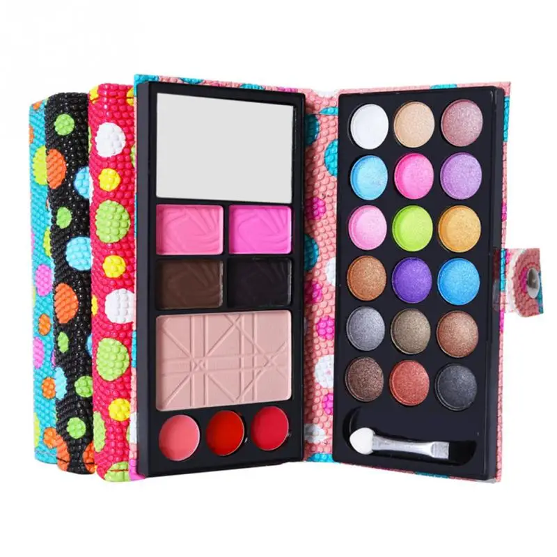 

Cosmetics Shimmer Pearl Eyeshadow Palette Natural 26 Colors Makeup Modification Lip Gloss Blush Set with Button Bag