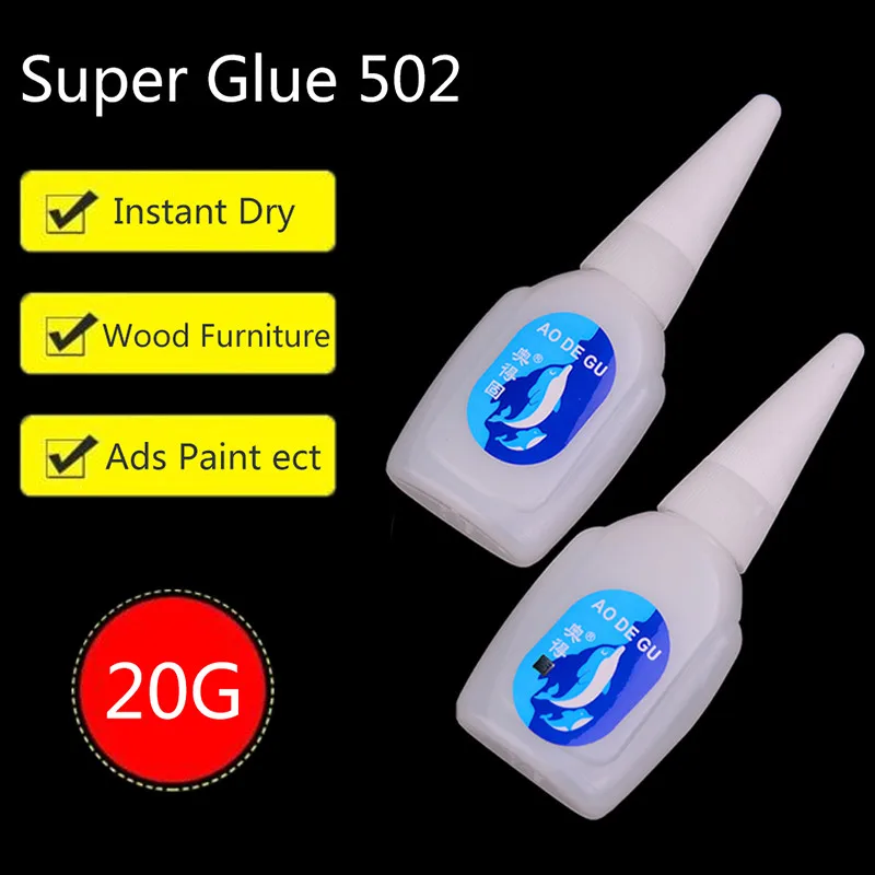 

20g 502 Instant Quick-drying Cyanoacrylate Adhesive Strong Bond Leather Rubber Metal Glass Office Supplies 502 Super Liquid Glue