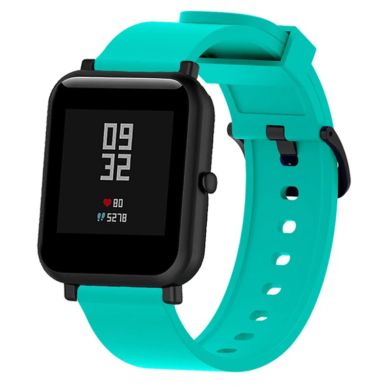 Силиконовый ремешок для часов Xiaomi Huami Amazfit Bip Bit Band 20 мм Correa для Amazfit bip браслет на запястье samsung gear S2 ремень