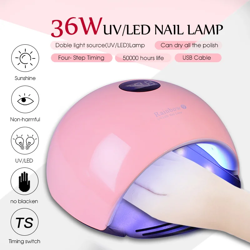 

Ellwings 36W UV LED Nail Dryer Nail Polish UV Lamp Curing 10s/30s/60s/120s Manicure LED Gel UV Gel Professional Nail Lamp