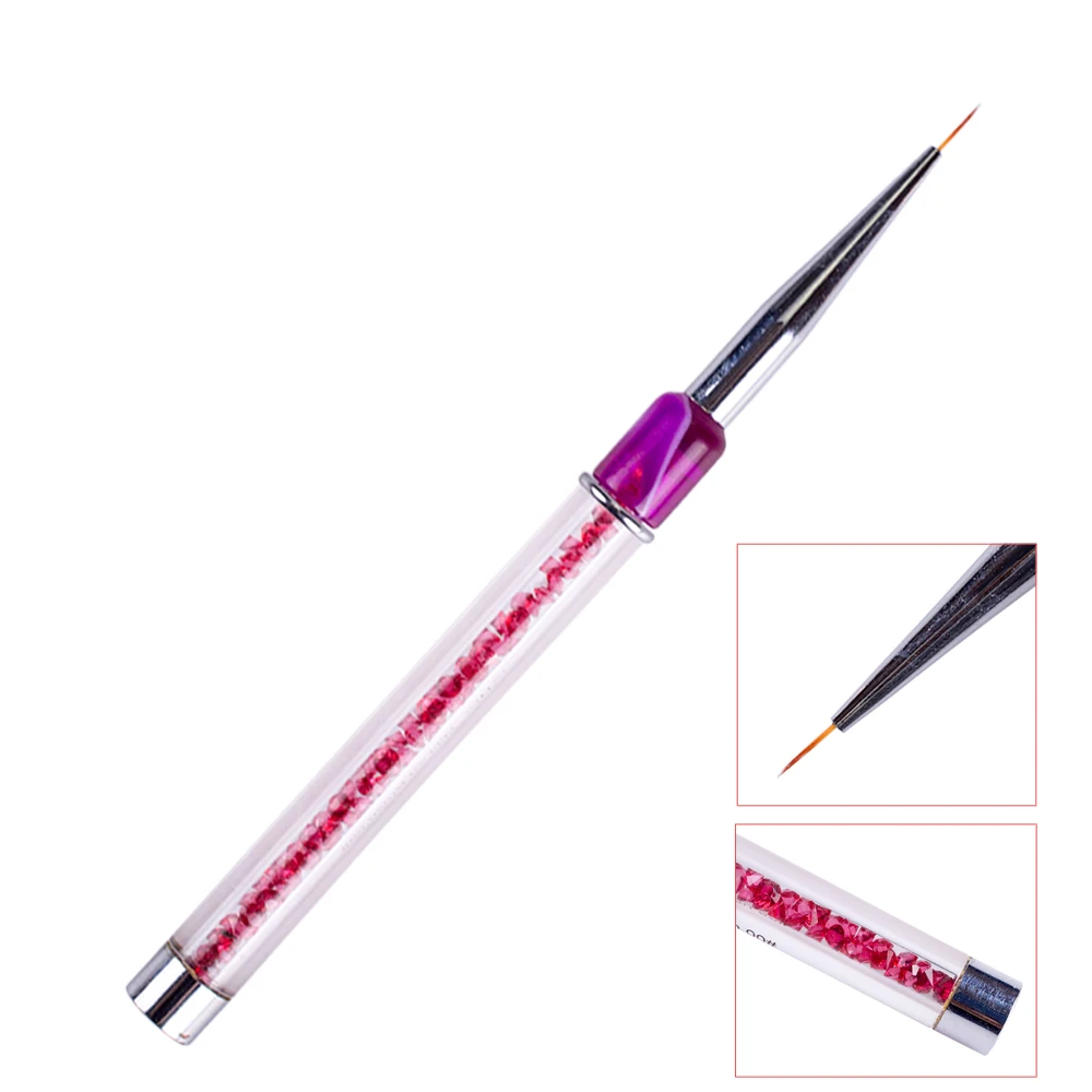 

1pcs Professional Nail Liner Painting Brush New Glitter Rhinestones Handle for UV Gel Polish 3D Beauty Designs Draw Tools TR614