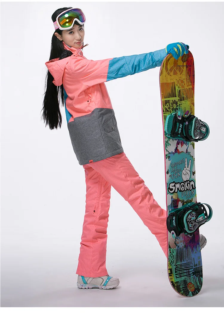 Gsou Snow/лыжи костюм одноплатный двойной доски для катания на лыжах Женский и хлопковый пинч 1404