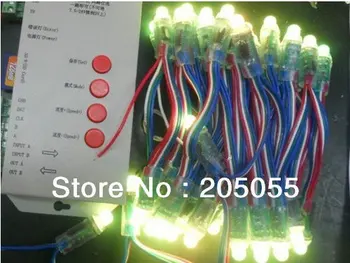 

100pcs LPD6803 IC RGB led pixel module waterproof Diffused Digital 12mm string punctiform lamp 2 x 50nodes 5V+SD card controller