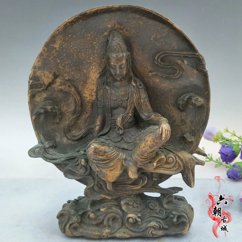 

Rare old Ming Dynasty copper ornaments Buddha statue,Guanyin Bodhisattva sculpture, best collection& adornment,Free shipping