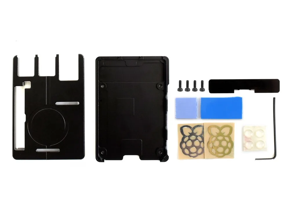 

Raspberry Pi case, type K, black aluminium alloy CNC processing..
