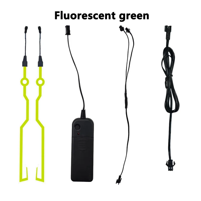 Fluorescent green Ночной сигнал светящийся мотоциклетный шлем EL холодный светильник шлем светильник модифицированный светодиодный светильник на шлем - Испускаемый цвет: Fluorescent green