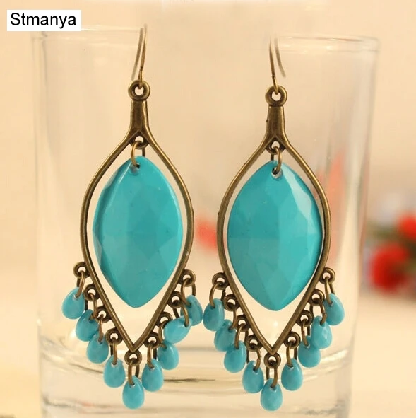 

Bohemia Earrings - Vintage Water Drop long earrings for women tassel Bohemia style fashion bijouterie Hot sale 12053