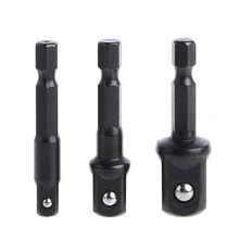 3Pcs Drill Socket Adapter Set Hex Shank to 1/4