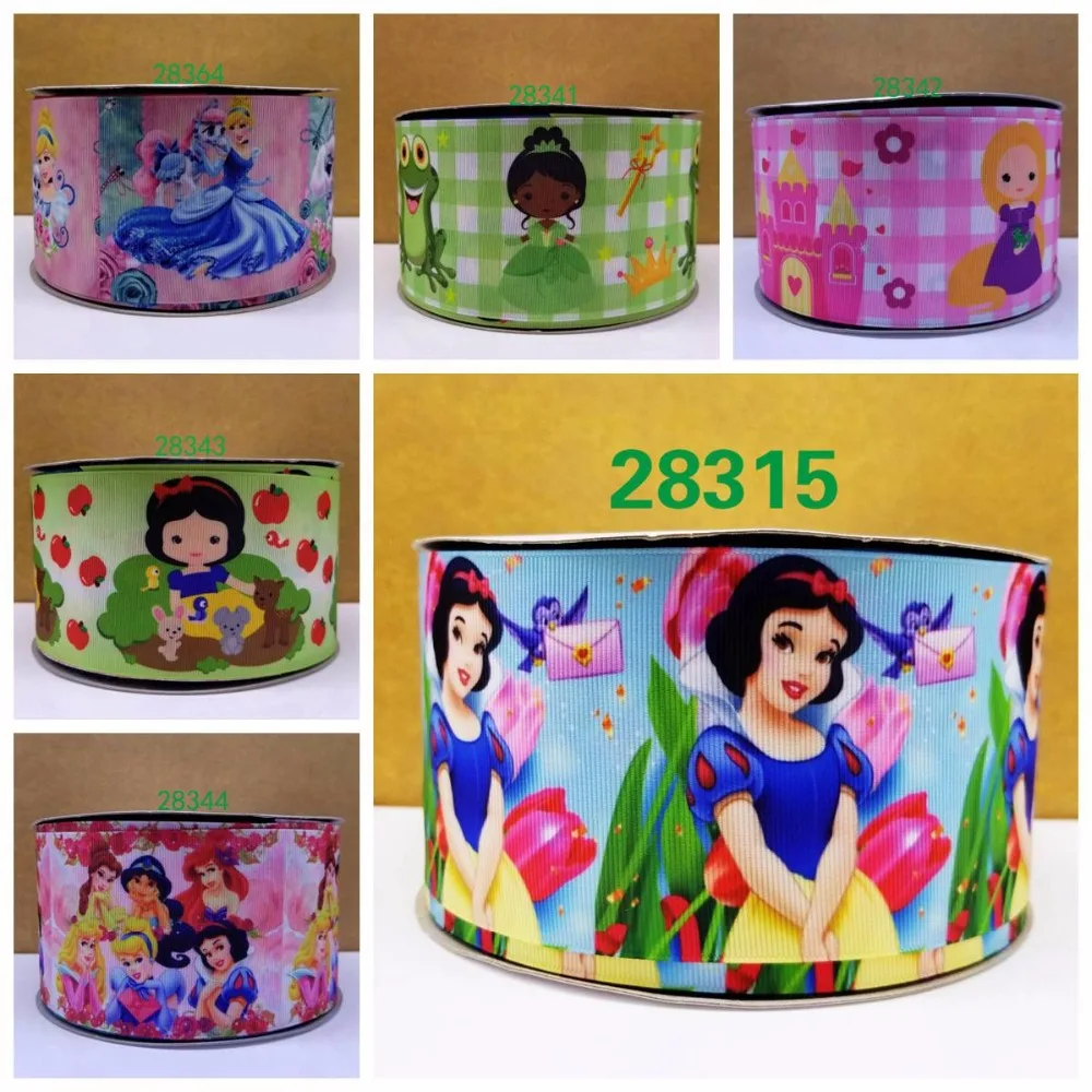 

Free shipping 50 yard per size princess ribbon printed grosgrain ribbon 28315